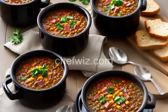 Slow Cooker Lentil and Ham Soup