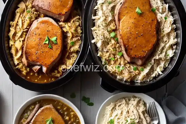 Slow Cooker Pork Chops and Sauerkraut