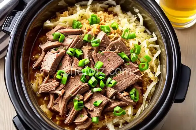 Slow Cooker Pork, Sauerkraut, and Beer