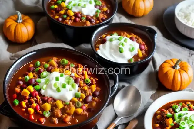Slow Cooker Pumpkin Turkey Chili