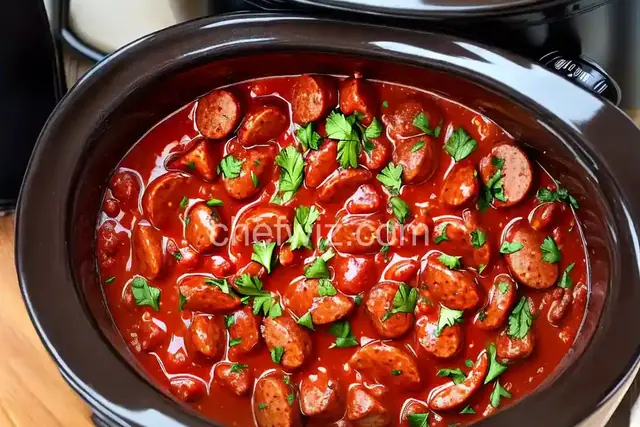 Slow Cooker Sausage with Sauce
