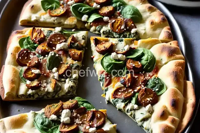 Spinach-Artichoke Garlic Naan Pizza