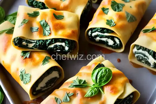 Spinach Lasagna Roll Ups