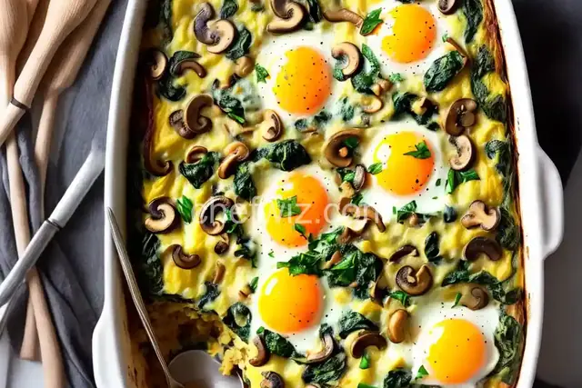 Spinach and Mushroom Egg Casserole