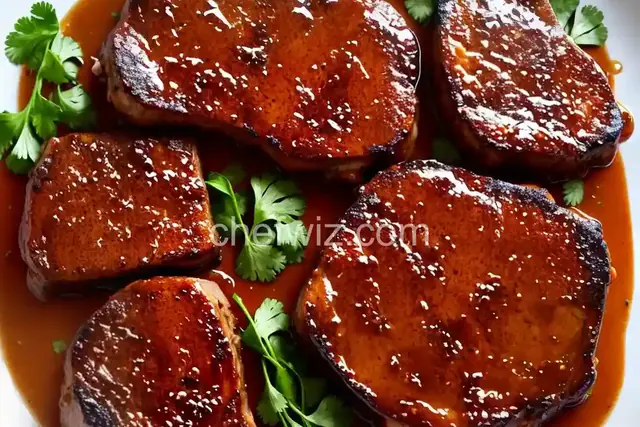 Sticky Garlic Pork Chops