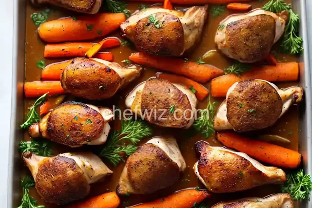Stuffed Chicken Thighs with Roasted Potatoes and Carrots