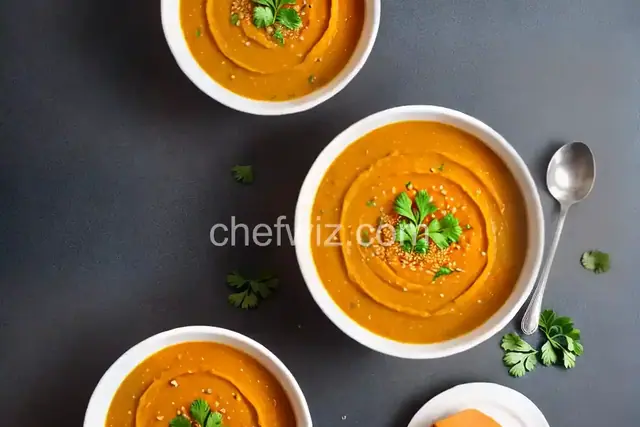 Sweet Potato, Carrot, Apple, and Red Lentil Soup