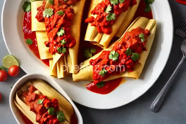 Tamales Rojos de Pollo (Red Chicken Tamales)