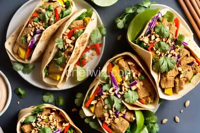 Thai Tofu Burritos with Peanut Sauce