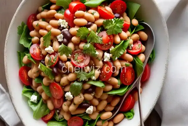 Three Bean Salad with Feta Cheese