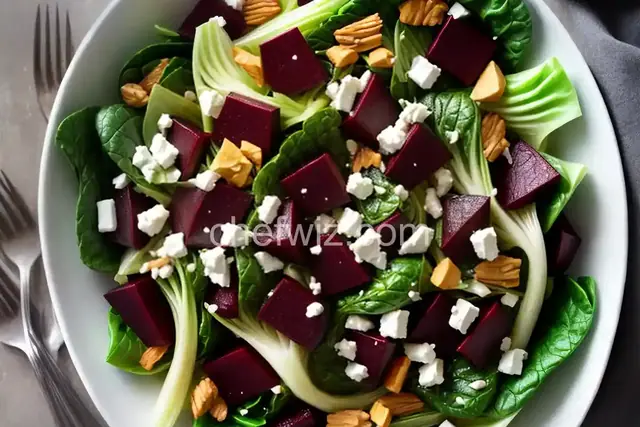 Warm Bok Choy, Beet and Feta Salad