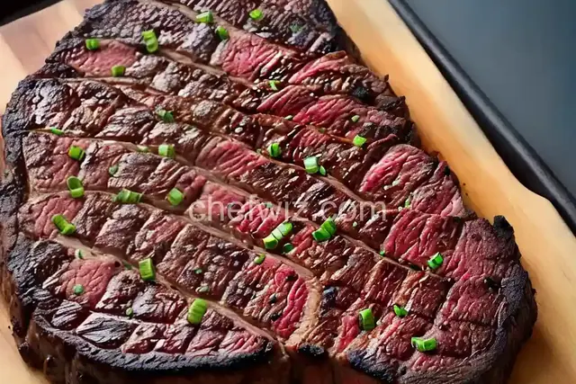 3 inch thick ribeye steak on BBQ