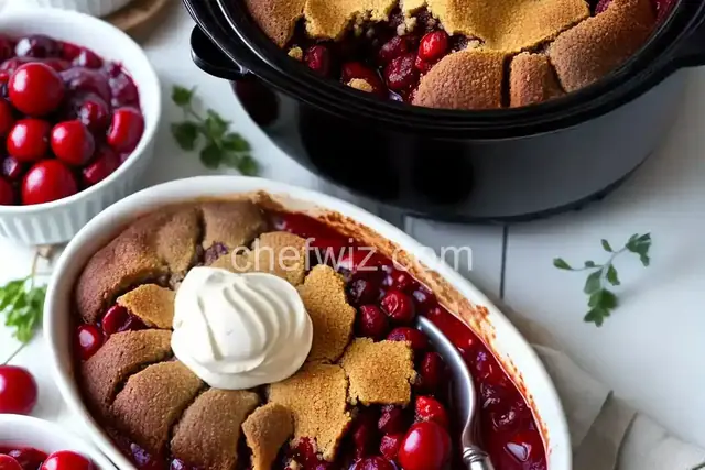 4-Ingredient Slow Cooker Cherry Cobbler
