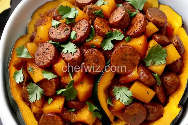 Acorn Squash with Sweet Spicy Sausage