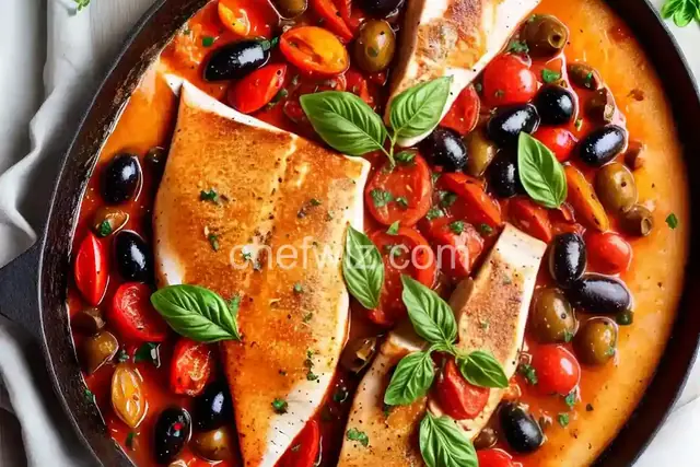 Agghiotta di Pesce Spada (Sicilian Braised Swordfish With Tomatoes and Olives)