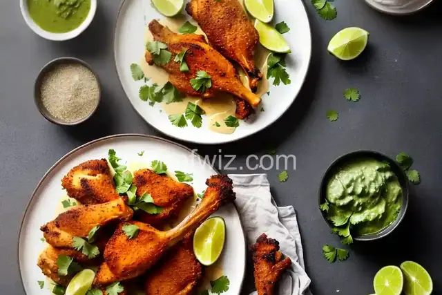 Air-Fried Peruvian Chicken Drumsticks with Green Crema