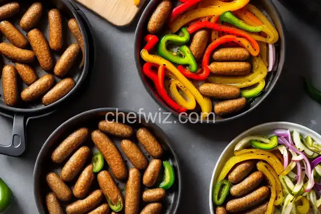 Air Fryer Beyond Meat Brats, Onions, and Peppers