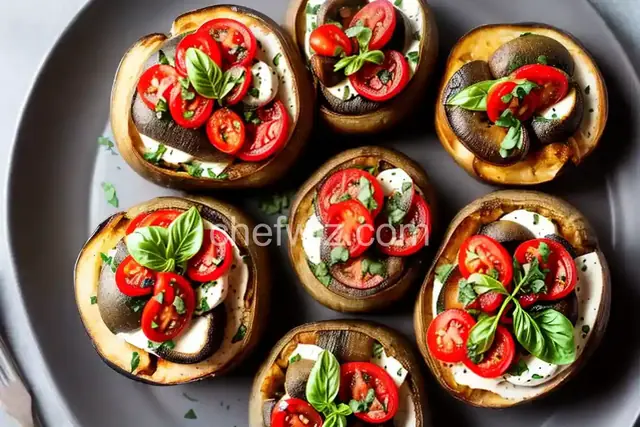 Air Fryer Caprese Stuffed Portobello Mushroom