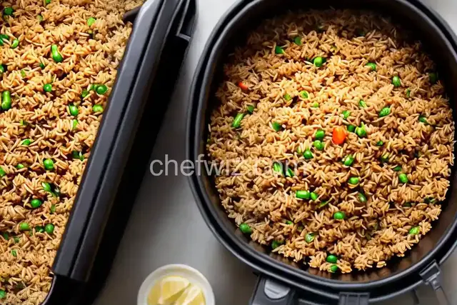 Air Fryer Fried Brown Rice