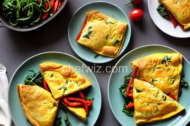 Air Fryer Spinach, Roasted Red Pepper, and Goat Cheese Omelet