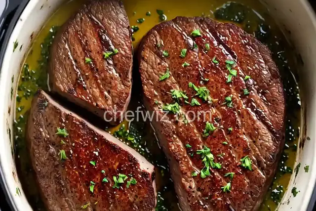 Air Fryer Steak with Garlic-Herb Butter