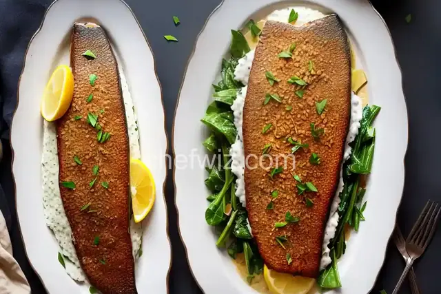Almond-Crusted Trout with White Grits and Swiss Chard