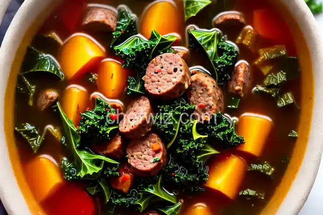 Almost Tuscan Sausage and Kale Soup