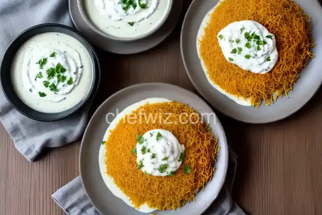 Aloo Afghani Bolani served with cheesy yoghurt sauce