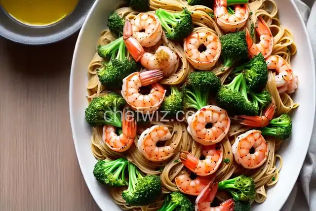 Angel Hair Pasta with Garlic Shrimp and Broccoli