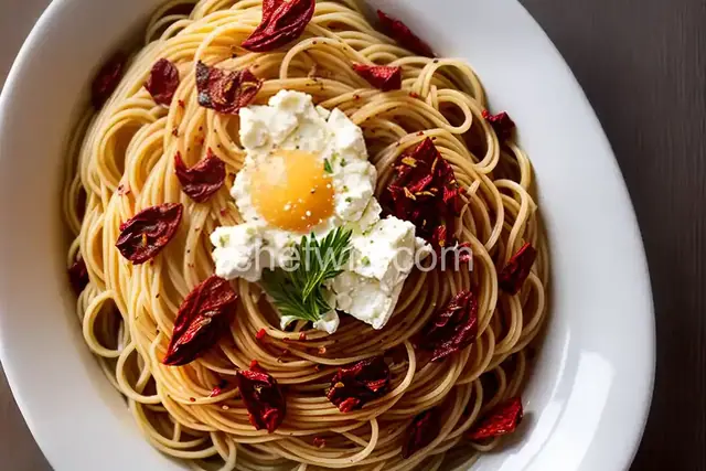 Angel Hair with Sun-dried Tomatoes and Goat Cheese