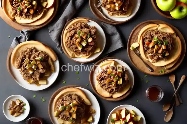 Apple Cider Pulled Pork with Caramelized Onion and Apples