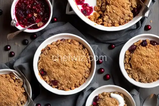 Apple Crisp with Cranberry Sauce