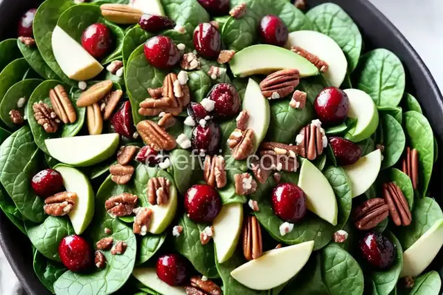 Apple, Pecan, Cranberry, and Avocado Spinach Salad with Balsamic Dressing