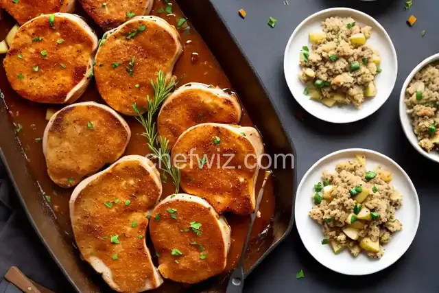 Apple Pork Chops and Stuffing