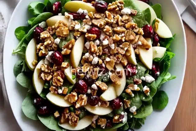 Apple Walnut Salad with Cranberry Vinaigrette