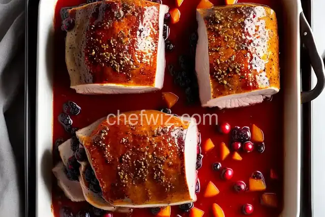 Apricot and Cranberry Stuffed Roast Pork Loin With Port Wine Pan Sauce