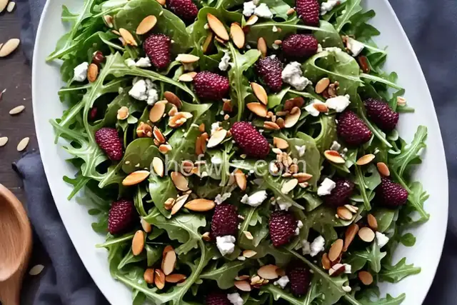Arugula, Grape, and Almond Salad with Saba Vinaigrette