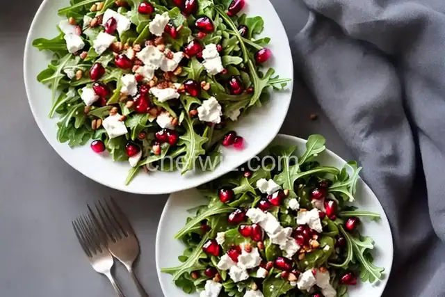 Arugula Salad with Goat Cheese and Pomegranate