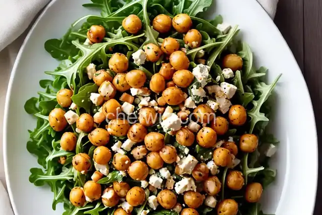 Arugula and Roasted Chickpea Salad with Feta