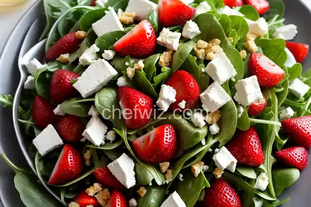 Arugula and Strawberry Salad with Feta Cheese