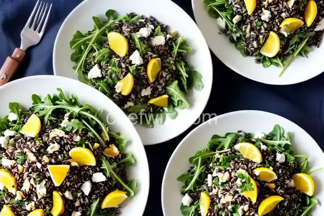 Arugula and Wild Rice Salad with Zippy Lemon Dressing