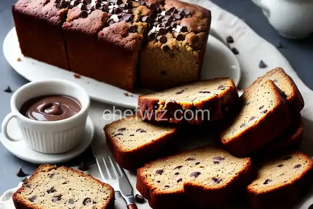 Ashley's Banana Bread with Chocolate Chip Sauce