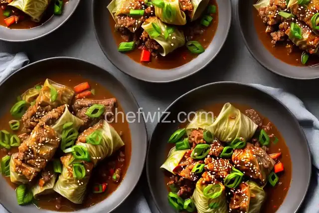 Asian Cabbage Rolls with Spicy Pork Recipe | Cook the Book