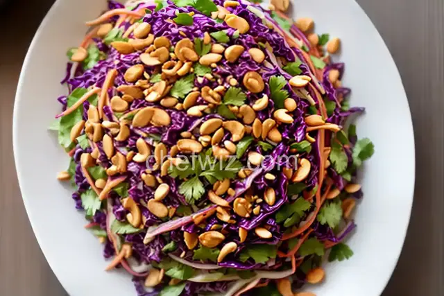 Asian Red Cabbage Slaw with Peanuts