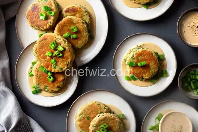 Asian Salmon Cakes with Creamy Miso and Sake Sauce