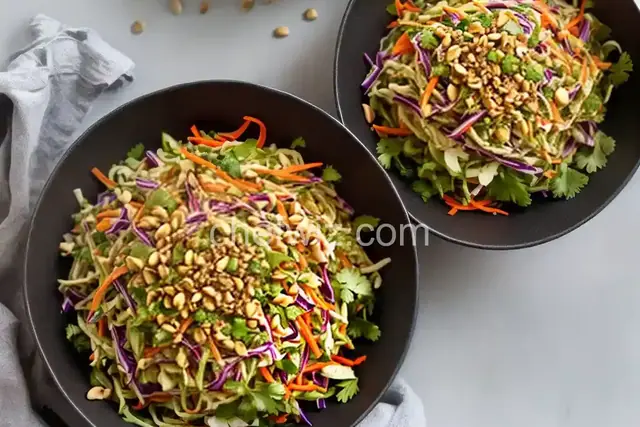 Asian Slaw with Ginger Peanut Dressing Recipe
