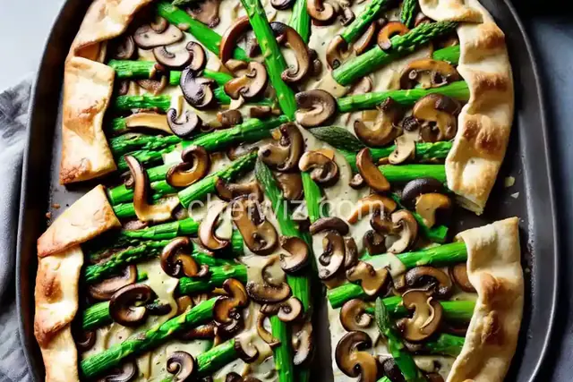 Asparagus, Mushroom, Leek, and Cheese Galette Recipe