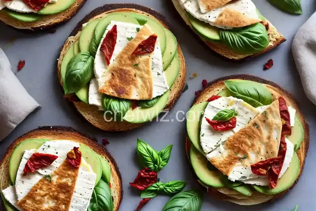 Avocado Panini with Brie, Mozzarella, Sun Dried Tomatoes, and Basil Recipe