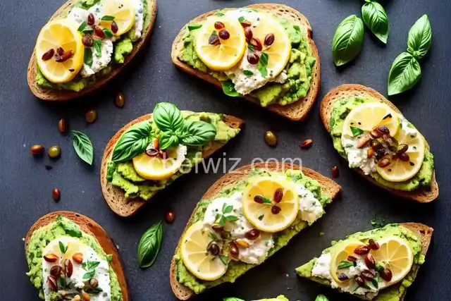 Avocado Toast With Ricotta, Olive Oil, Lemon Zest, and Basil Recipe
