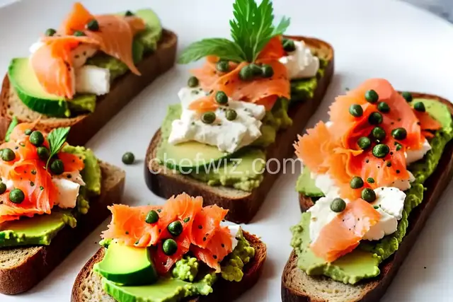 Avocado Toast With Smoked Salmon, Goat Cheese, and Capers